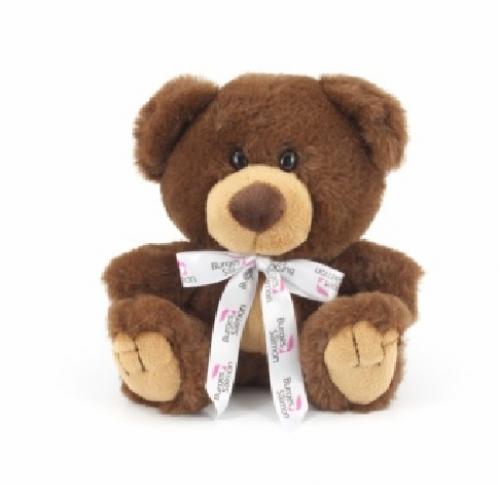 Printed 15cm Charlie Bears In Chocolate With Bow